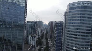 城市航拍湖北宜昌中国建设银行西陵一路
